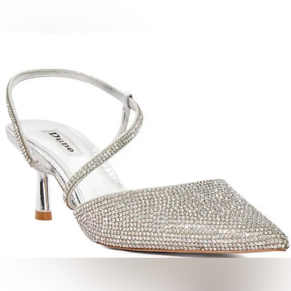 Dune London Competitive Pump- Silver. Size 7. New in box